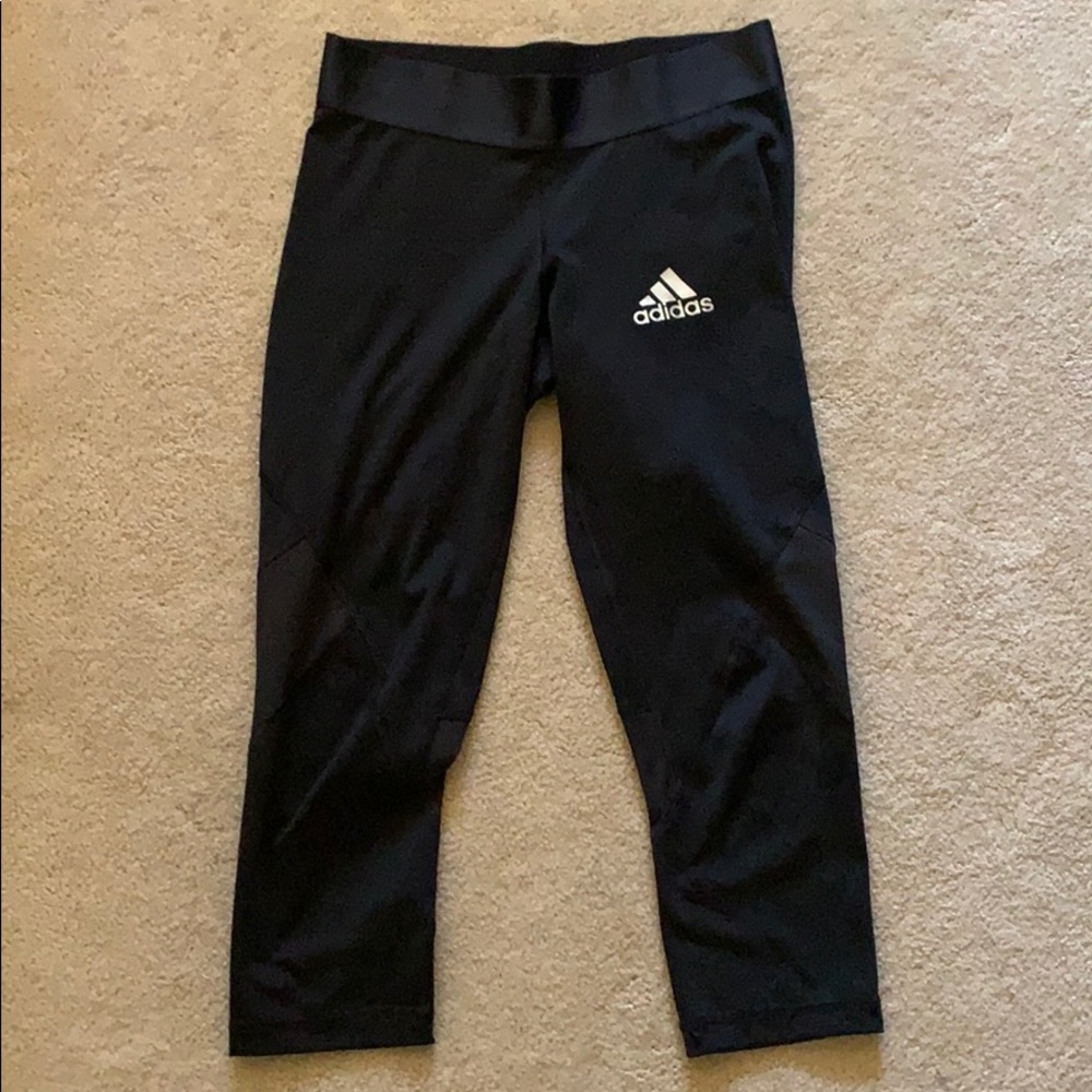 Black Adidas Cropped Athletic Leggings